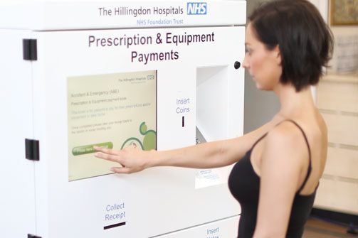 Paying for a prescription using a kiosk